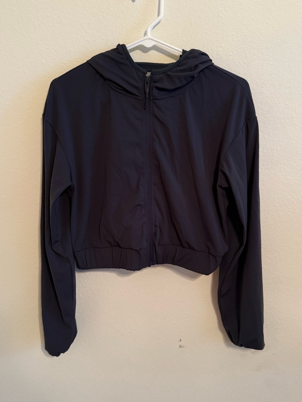 Mono B Black Hooded Zip-Up Cropped Jacket